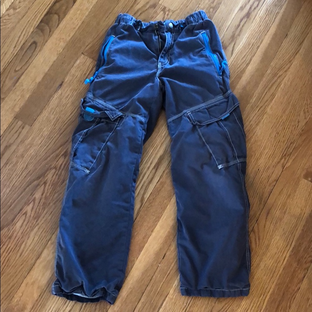 Mini Boden size 12 lined cargo pants gray